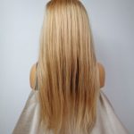 Peruka naturalna lace front długa złoty blond