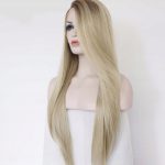 Peruka lace front EXTRA blond z efektem odrostu
