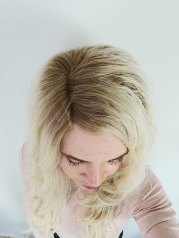 Peruka NATALIE lace front angel blond z efektem odrostu