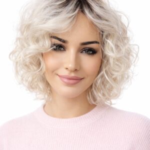 Peruka BELLA kręcona loki krótka nordycki blond-30cm