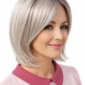 Peruka Lucky Hi Ellen Wille silverblonde rooted / long bob bez grzywki