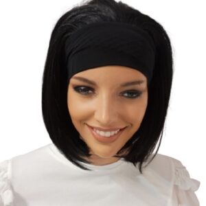 Peruka NA OPASCE profesjonalna   CZARNY bob-30cm