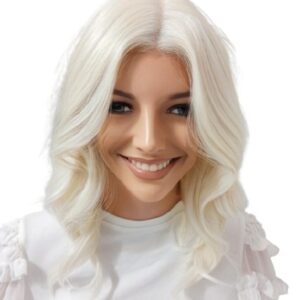 Peruka Robertta falowana bez grzywki deluxe FH700390 ice blonde dł.45cm