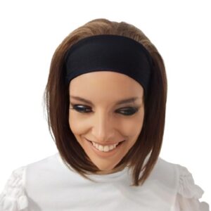 Peruka na opasce bob rozświetlona szatynka - roz.S (na małą głowę)