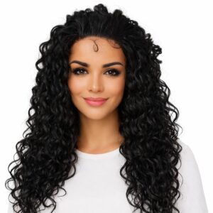 Peruka syntetyczna afro loki na mikroskórze  w kolorze czarnym  -55cm -Margaritta