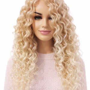 Peruka syntetyczna afro loki na mikroskórze blond -55cm -Margaritta