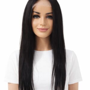 Peruka naturalna włosy NATURALNE czarne mono  lace by Nessaja /Violetta-70cm