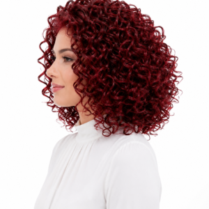 Peruka Afro loki bob kręcone sprężyste loki 38cm Red/99 j wiśniowo śliwowy odcień+ kolory